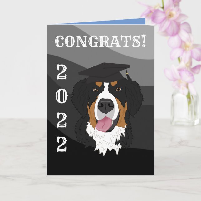 Abschluss Bernese Mountain Dog Karte (Orchidee)