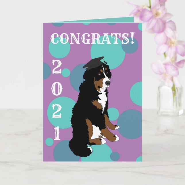 Abschluss Bernese Mountain Dog Karte (Orchidee)