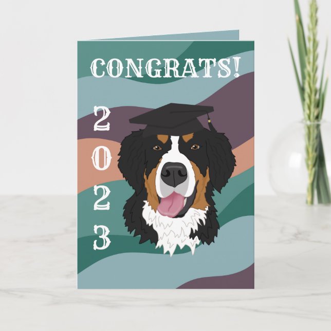 Abschluss Bernese Mountain Dog Karte (Vorderseite)
