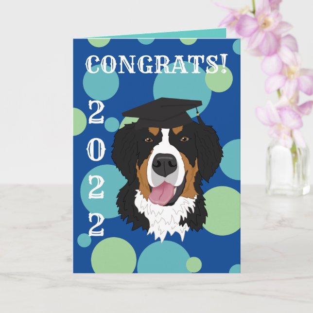 Abschluss Bernese Mountain Dog Karte (Orchidee)