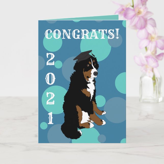 Abschluss Bernese Mountain Hund Card Karte (Orchidee)