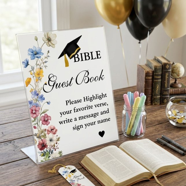 Abschluss Bible Guest Book Sign, Graduation Party Poster (Von Creator hochgeladen)