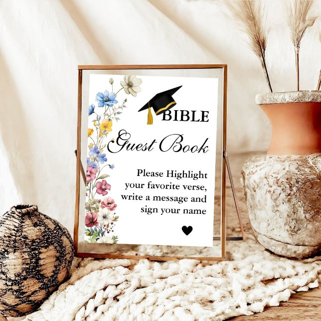 Abschluss Bible Guest Book Sign, Graduation Party Poster (Von Creator hochgeladen)