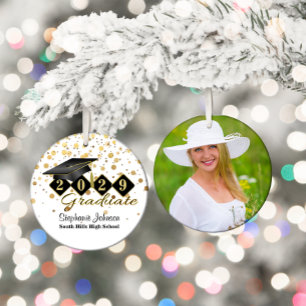 Abschluss Black and Gold 20XX Foto Keramik Ornament