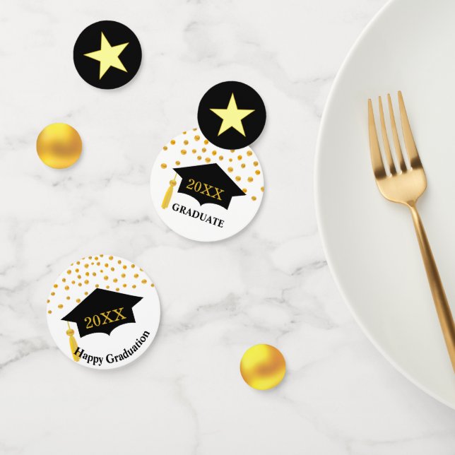 Abschluss Black Cap & Gold Tischkonfetti Konfetti (Gruppe)