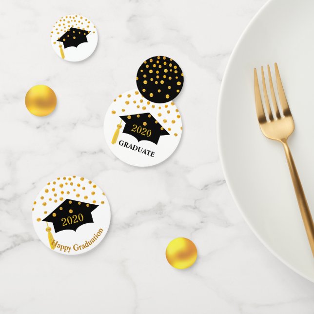 Abschluss Black Cap & Gold Tischkonfetti Konfetti (Gruppe)