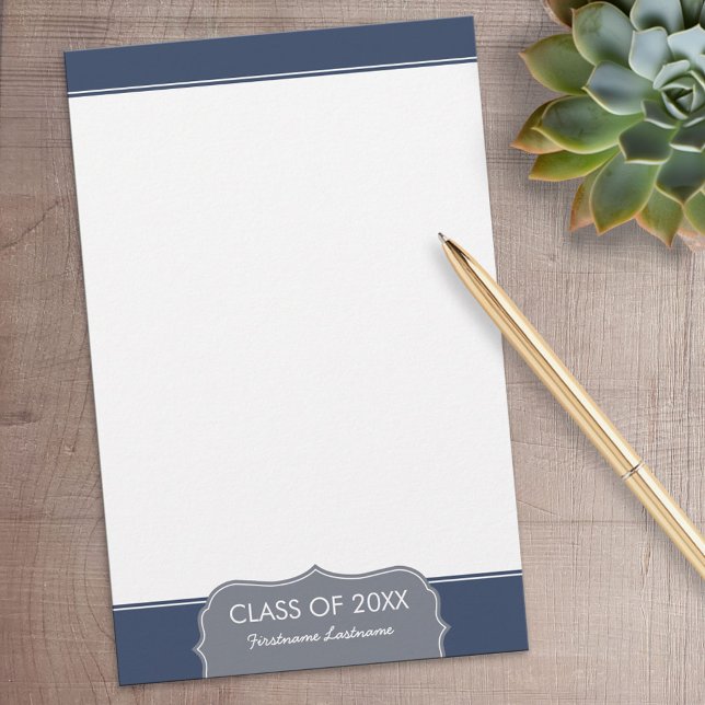 Abschluss - Blaue Grenze mit Klasse Briefpapier (Personalized Stationery)