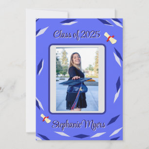 Abschluss, Blue Flat Announcement Card Ankündigung