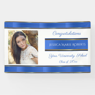 Abschluss, Blue Gold, Custom Foto, Banner