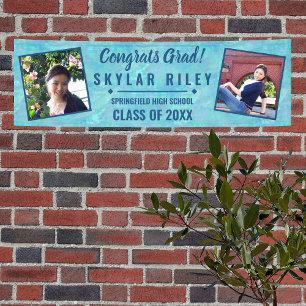 Abschluss Blue Opal 2 Foto Glückwunsch Grad Banner