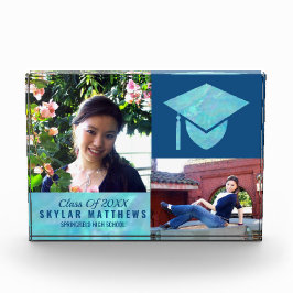 Abschluss Blue Opal Chic Trendy Keepake Fotoblock