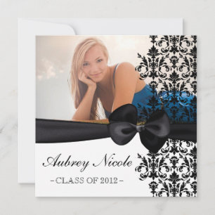 Abschluss "Bowed Floral Damask" [Schwarz] Einladung