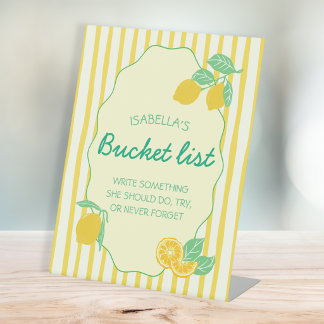 Abschluss-Bucket-Liste-Zeichen-Beratung-Gelb-Limon Sockelschild