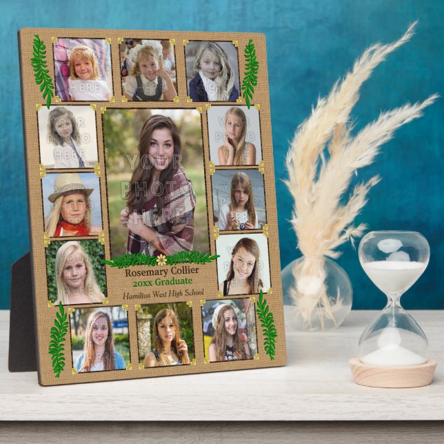 Abschluss | Burlap Fern Fotoplatte (Seite)