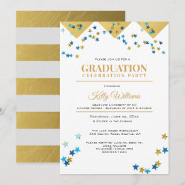 Abschluss Celebration Party, Gold, Name Einladung