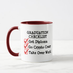 Abschluss Checklist Plan Tasse, einzigartiges Grad Tasse