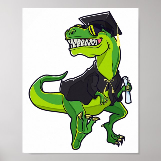 Abschluss Cl von 2025 Funny Dinosaur T-rex Graduat Poster (Vorne)