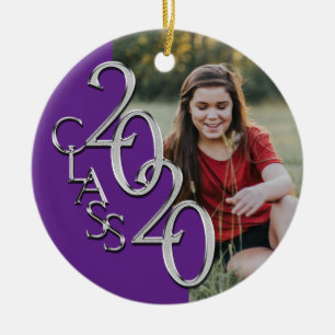 Abschluss Class 2020 Foto Lila Silver Keramik Ornament