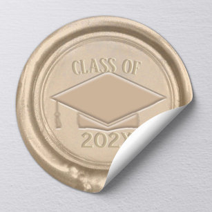 Abschluss Class 2024 Classic Gold Wax Siegel Runder Aufkleber