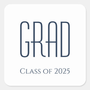 Abschluss Class 2025 Blue White Square Sticker