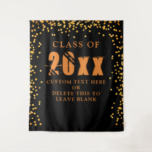 Abschluss CLASS JAHR Orange Black Orange Confetti Wandteppich