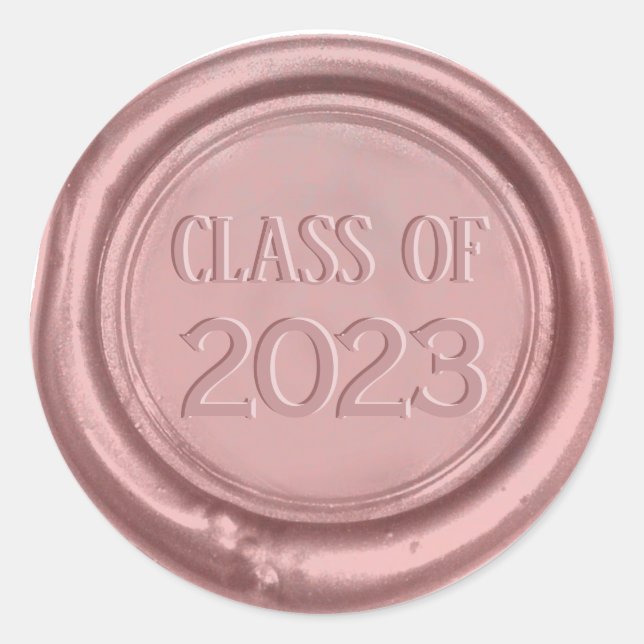 Abschluss Class of 2018 Rose Gold Wax Siegel Runder Aufkleber (Vorderseite)