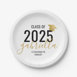 Abschluss Class of 2022 Modern Gold and Black Pappteller