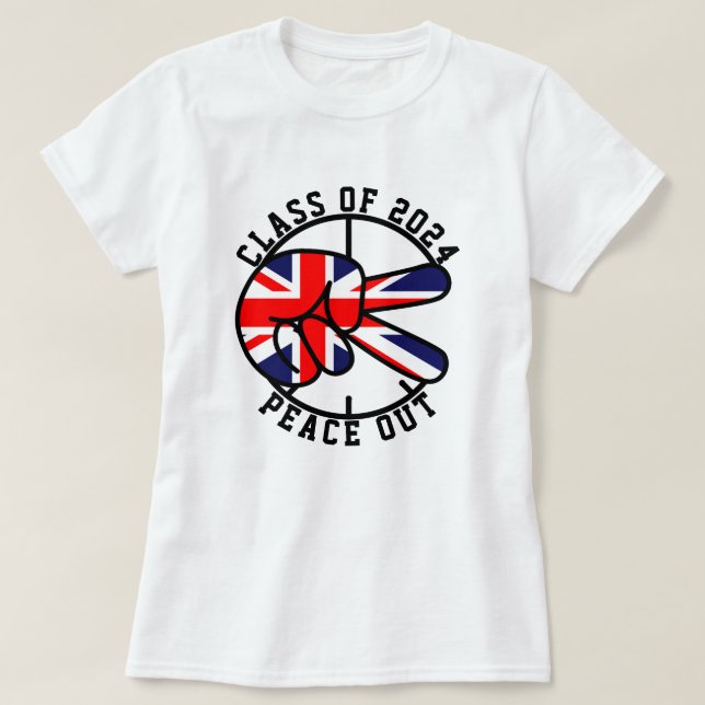 Abschluss Class of 2025 Peace Out UK Graduate T-Shirt (Design vorne)