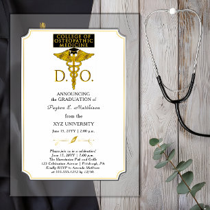 Abschluss College of Osteopathic Medicine DO-Arzt  Acryleinladungen