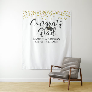 Abschluss Confetti GLÜCKWUNSCHS GRAD Zeremonie Par Wandteppich
