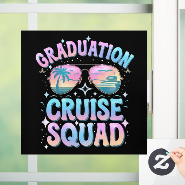 Abschluss Cruise Squad Kreuzfahrt Retro Fensteraufkleber (Zuhause)