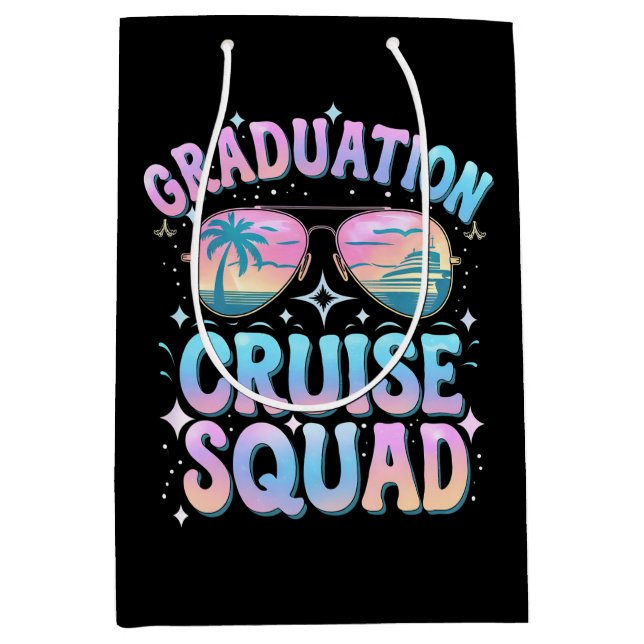 Abschluss Cruise Squad Kreuzfahrt Retro Mittlere Geschenktüte (Vorderseite)
