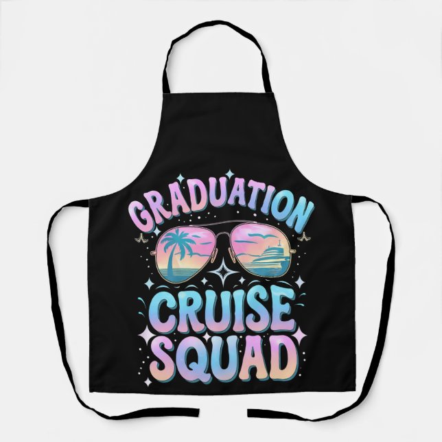 Abschluss Cruise Squad Kreuzfahrt Retro Schürze (Vorderseite)
