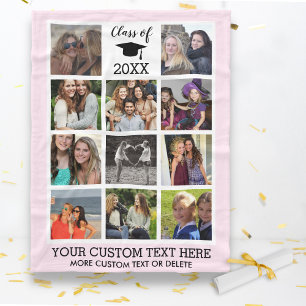 Abschluss Custom Foto Collage Class Fleecedecke