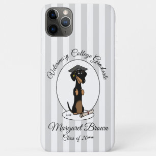 Abschluss Dackel Hund (schwarz & tan) Niedlich Case-Mate iPhone Hülle
