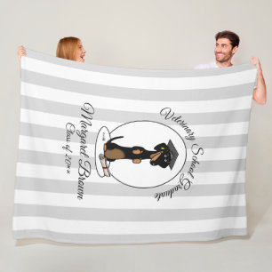 Abschluss Dackel Hund (schwarz & tan) Niedlich Fleecedecke