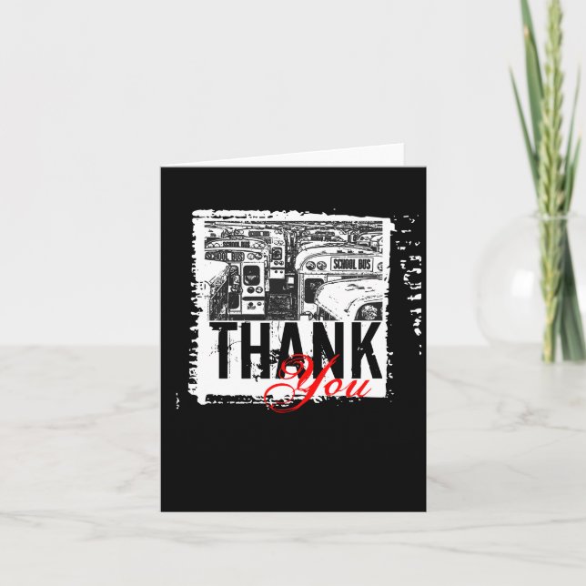 Abschluss Danke, Card School Bus 1 Dankeskarte (Vorderseite)