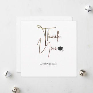 Abschluss Danke Karte Dalton White Serif Schwarz