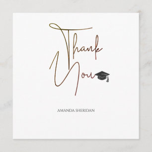 Abschluss Danke Karte Dalton White Serif Schwarz