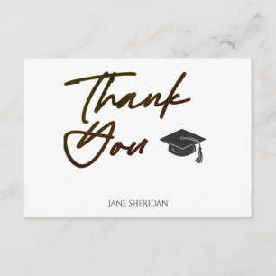 Abschluss Danke Karte Schwarze Schrift Fett Minima