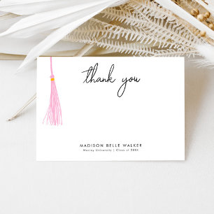 Abschluss Danke, Light Pink Tassel Dankeskarte