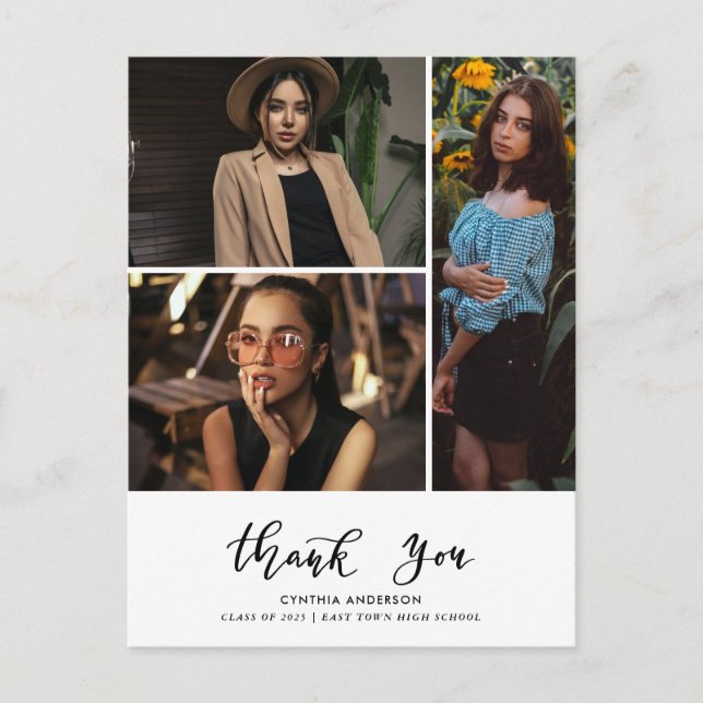 Abschluss Danke, Script Three Grad Foto Postkarte (Vorderseite)