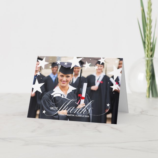 Abschluss Dankeschön an Stars und Grand's Foto Karte (Vorderseite)