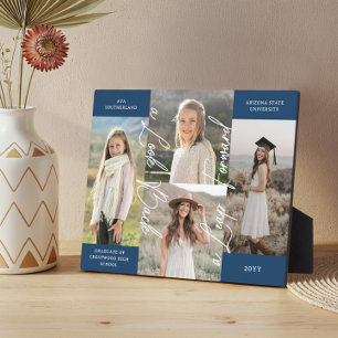 Abschluss dann & Jetzt Grad Foto Collage Keepake Fotoplatte