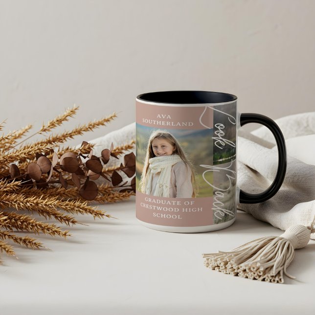 Abschluss dann & Jetzt Grad Foto Collage Keepake Tasse (Graduation Then & Now Grad Photo Collage Keepsake Mug)