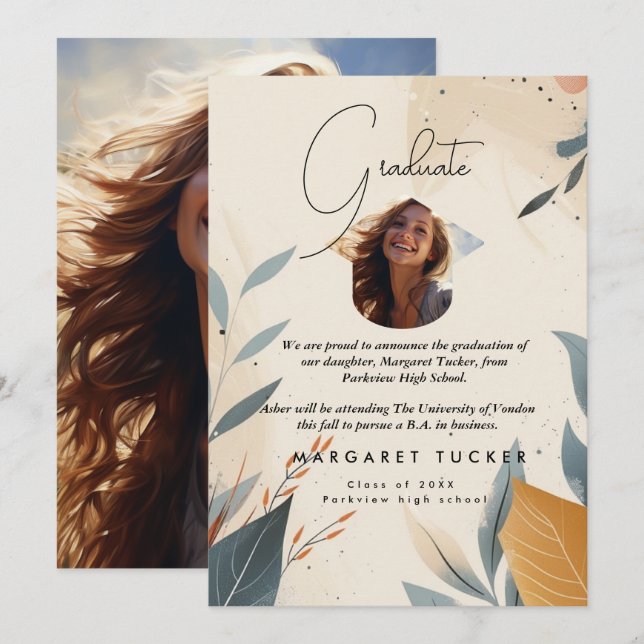 Abschluss Daughter Ankündigung (Vorne/Hinten)