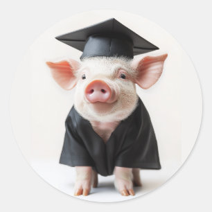 Abschluss Day Piggy Style Runder Aufkleber