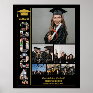 Abschluss Day Senior Class of 2024 Foto Collage Poster