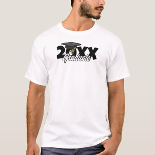Abschluss Day Year Graduate Cap Schwarz und Weiß T-Shirt