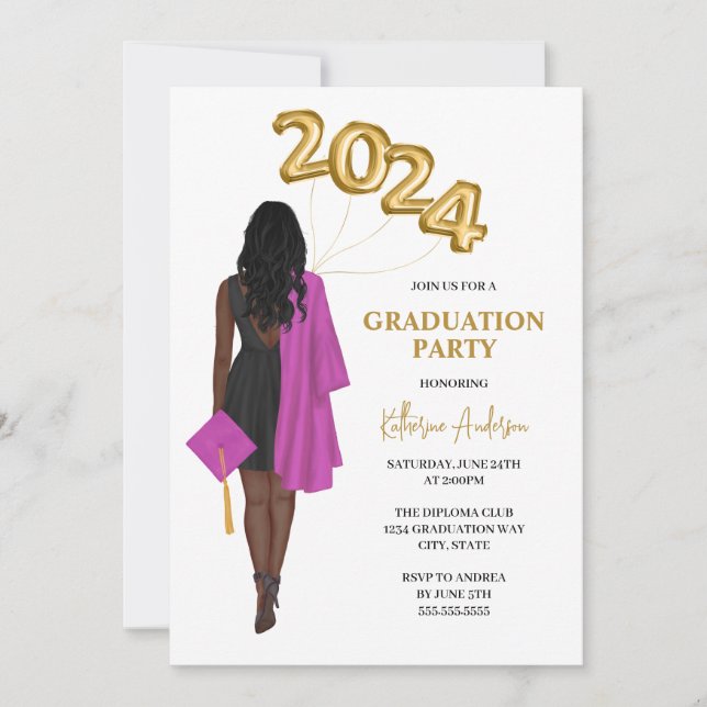 Abschluss der American Woman Class 2024 Einladung (Vorderseite)